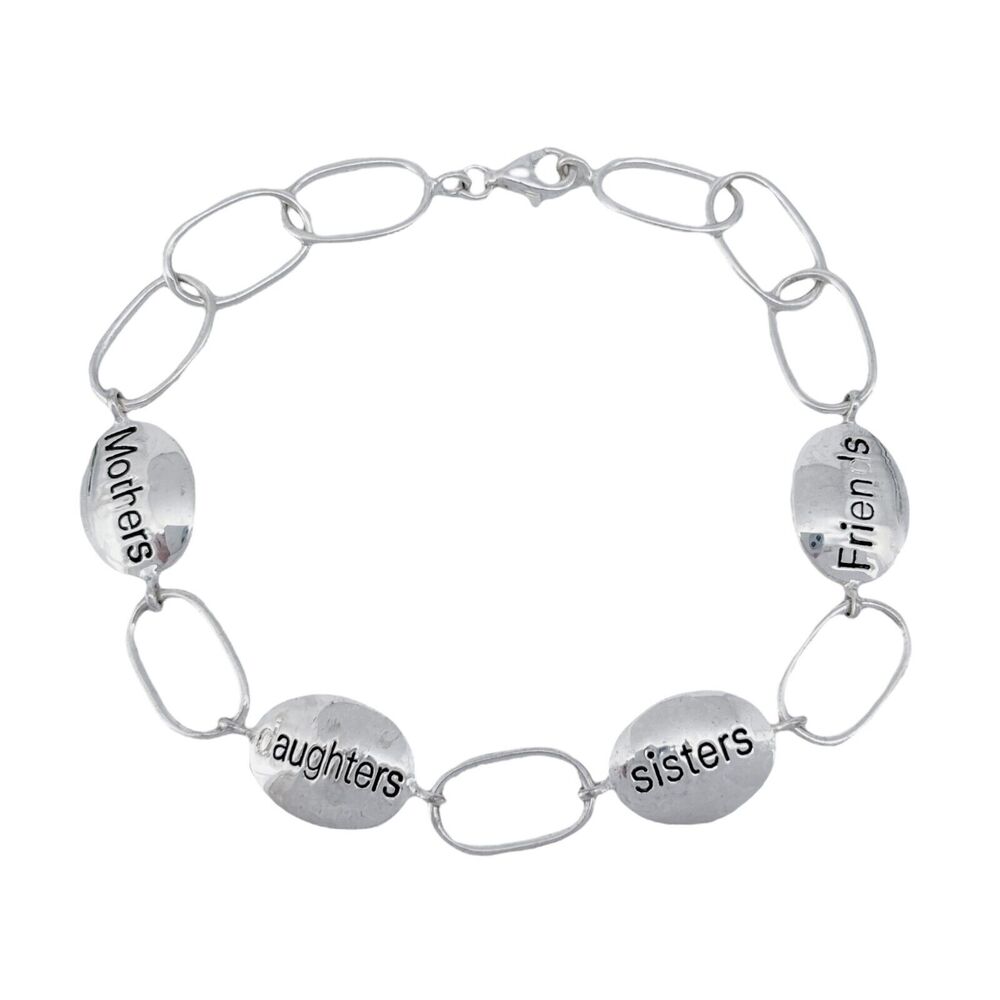 Sterling Silver 925 Mothers, Daughters, Sisters, Friends Charm Bracelet | 7.5"